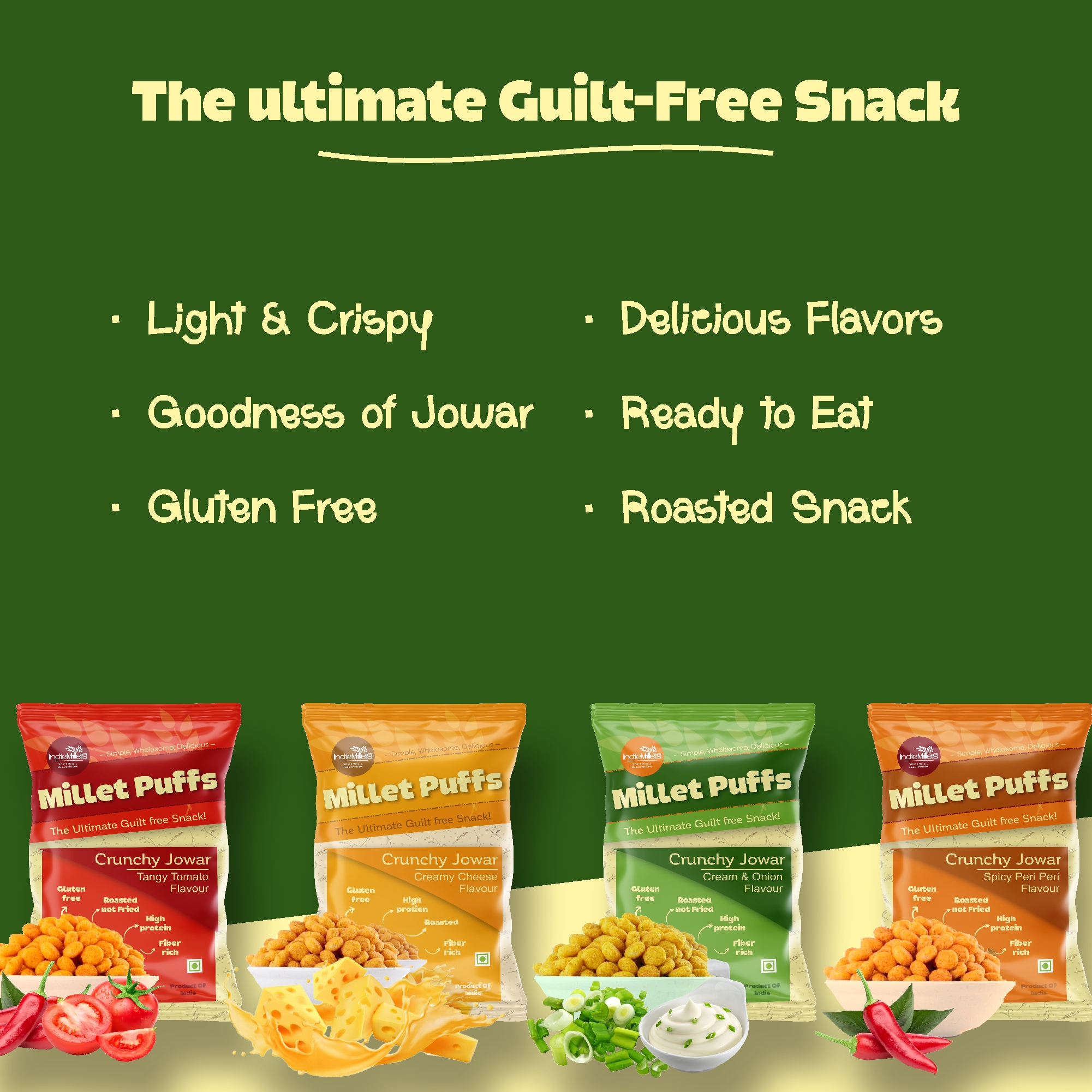 Jowar Puffs Creamy Cheese Flavor (Pack of 4) - Image 4